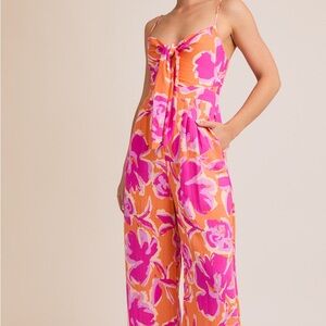 Floral Pink and Orange Jumpsuit